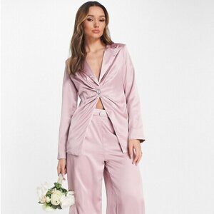 Extro & Vert Bridesmaid Fitted Satin Blazer  Sz 2